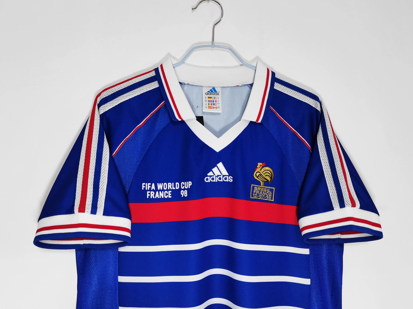 Retro France Home Football Replica Shirt 1998 World Cup Final Les Bleus 98 Soccer Jersey France Vintage Jersey Trikot Zidane Gift for Him Gift for Her