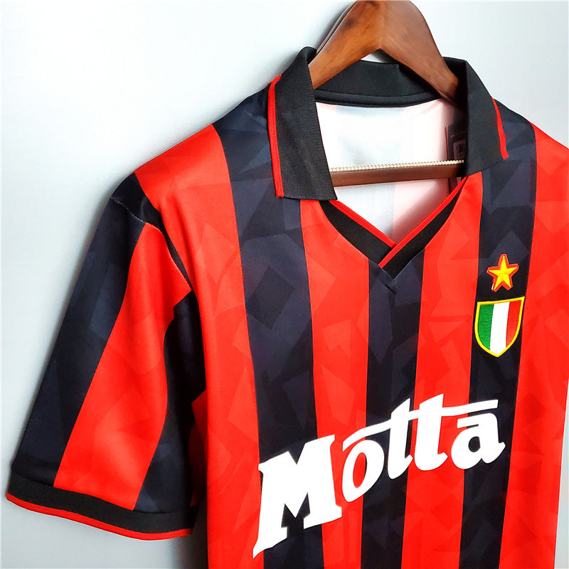 Retro AC Milan Football 1993 / 1994 Home Replica Shirt Champions League Soccer Jersey Trikot Maldini Gift for Him