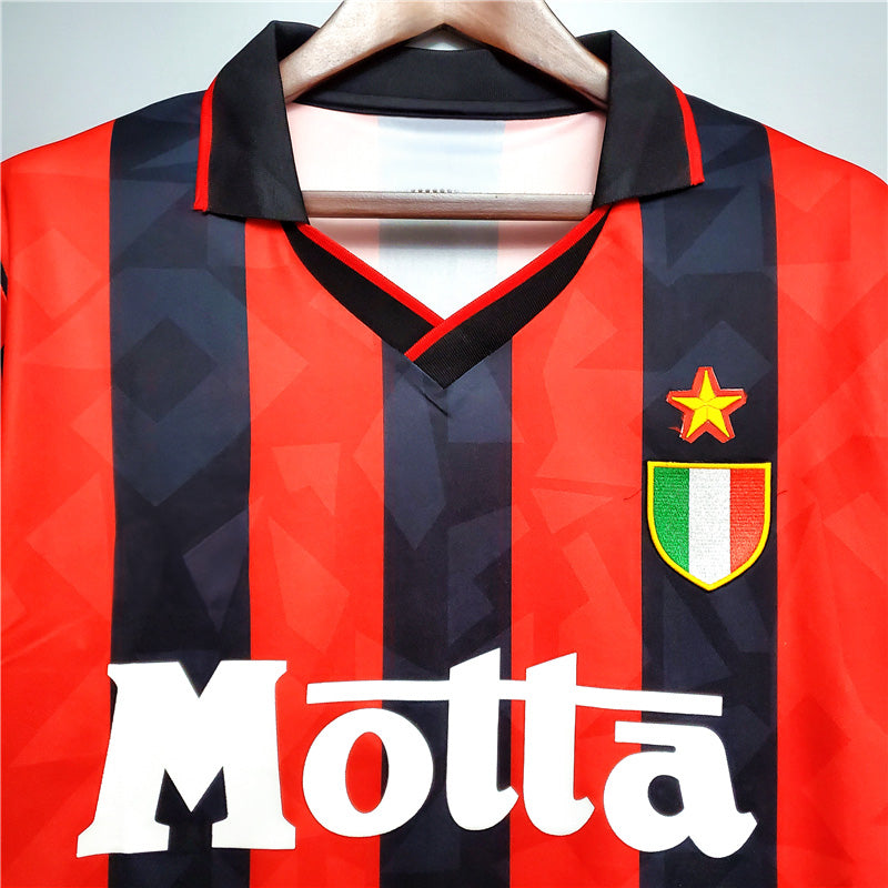 Retro AC Milan Football 1993 / 1994 Home Replica Shirt Champions League Soccer Jersey Trikot Maldini Gift for Him