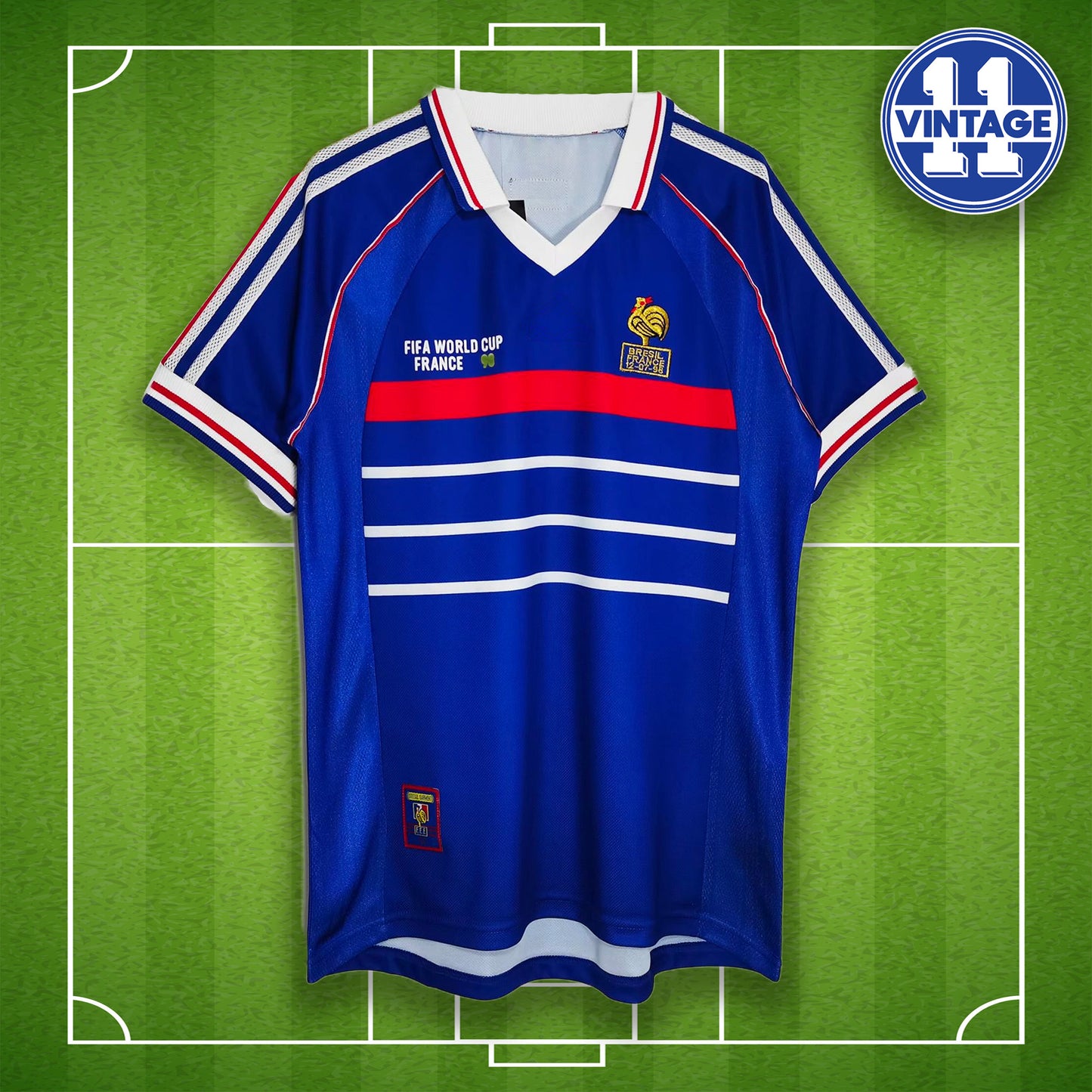 Retro France Home Football Replica Shirt 1998 World Cup Final Les Bleus 98 Soccer Jersey France Vintage Jersey Trikot Zidane Gift for Him Gift for Her