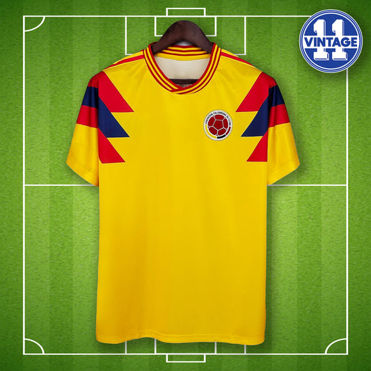 Retro Colombia Football Replica Shirt 1990 Home Colombia 1990 Soccer Jersey Italia90 soccer shirt World Cup Valderrama gift for men Tomorrowland