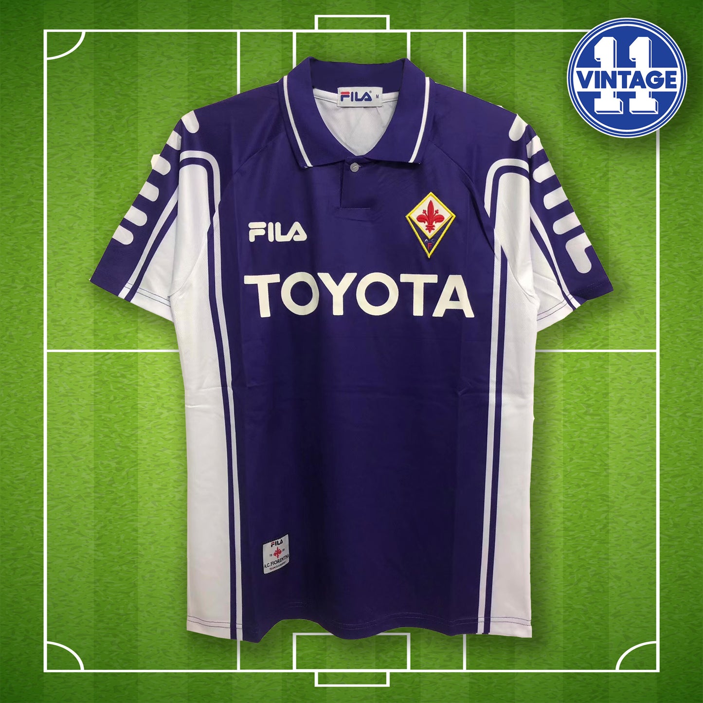 Retro Fiorentina Football Shirt 1999 Home Soccer Jersey Serie A Vintage Jersey Trikot Batistuta Gift for Him Gift for Her