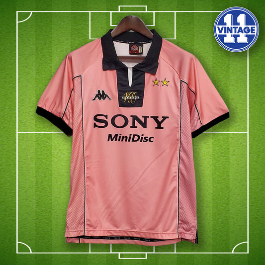 Retro Juventus 1997 / 1998 Centenary Pink Soccer Jersey Serie A Vintage Jersey Del Piero Zidane Trikot Gift for Him Gift for Her