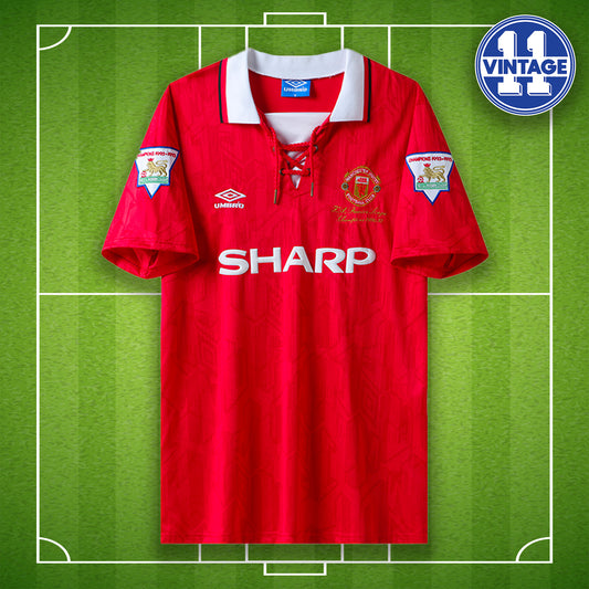 Retro Manchester United Home shirt 1992 / 1993 Home Man Utd 92 / 93 Jersey Premier League Champions Beckham Giggs Cantona Class of 92 MUFC