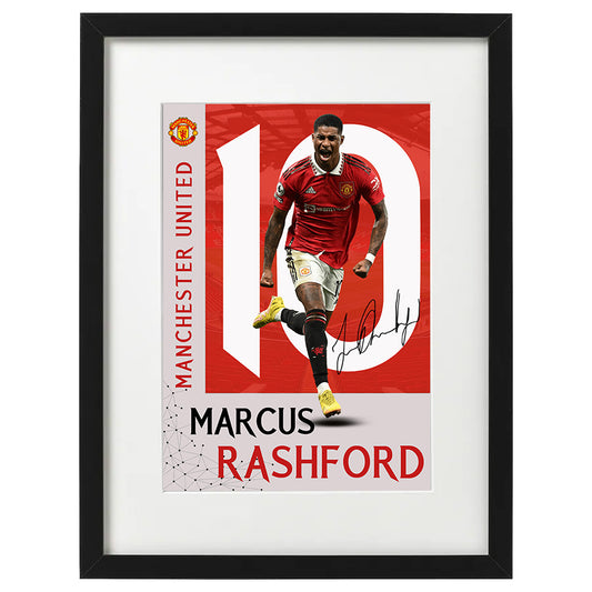 Marcus Rashford Football Player Portrait Print | Manchester United Gift / Present Birthday Wall Art Bedroom Office Display / Digital Download / Framed Poster Print